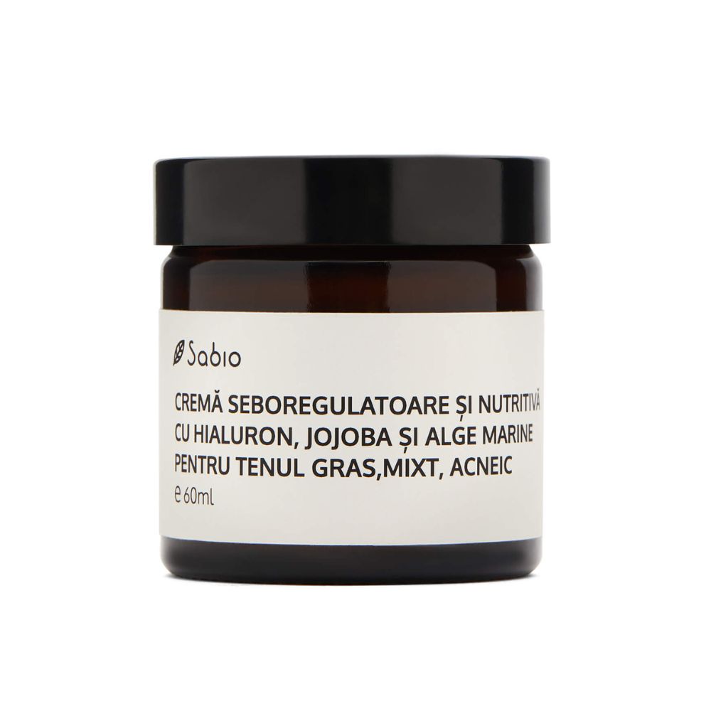 Crema seboregulatoare si nutritiva cu hialuron, jojoba si alge marine, 60ml, Sabio