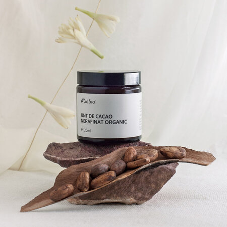 Unt de cacao nerafinat 100% pur, 120ml, Sabio 817665