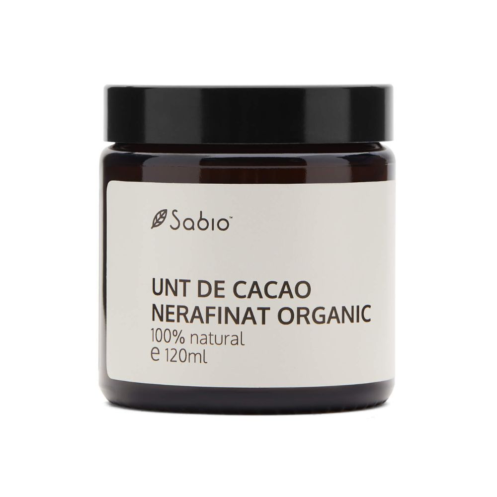 Unt de cacao nerafinat, 120ml, Sabio