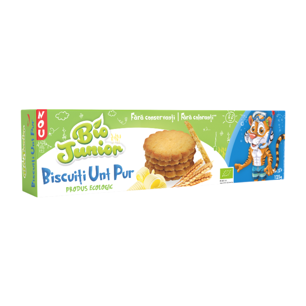 Biscuiti Bio cu unt pur, +3 ani, 125 g, Bio Junior