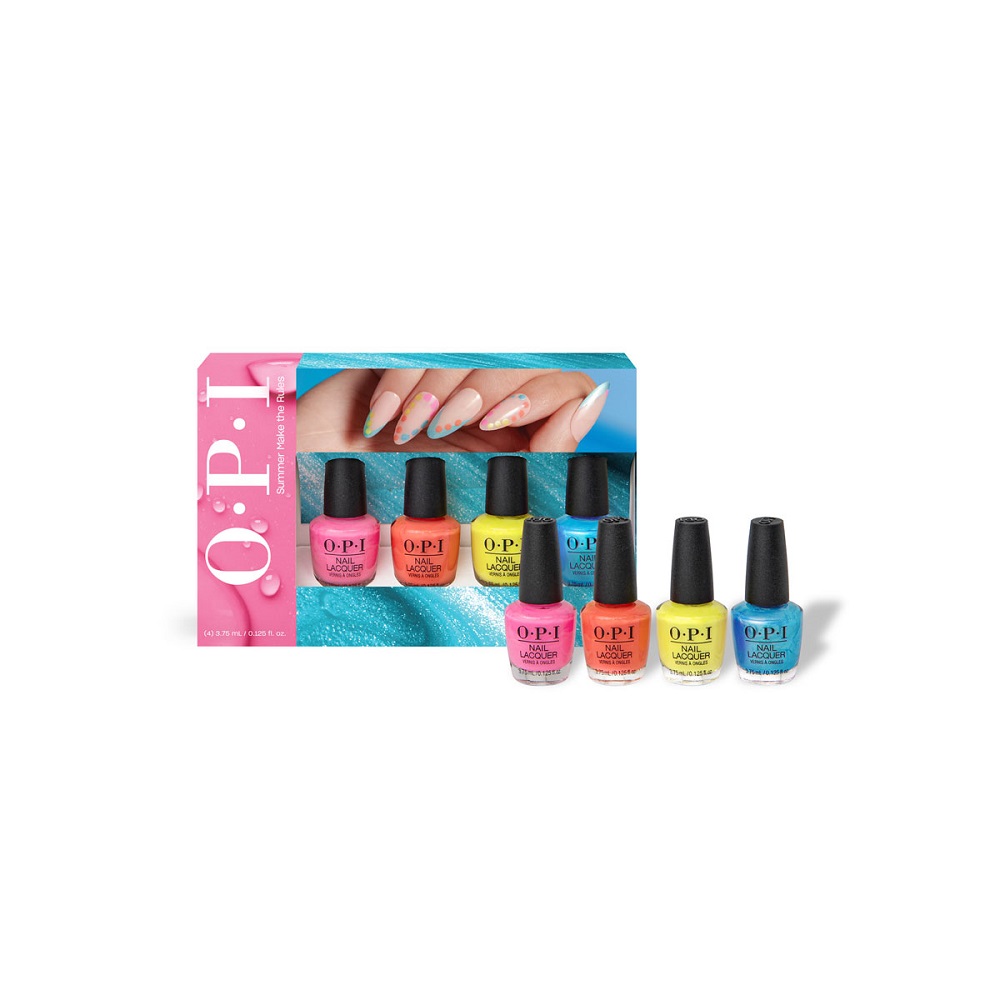 Set 4 mini lacuri de unghi Nail Lacquer Summer Make The Rules, 4 x 3.75 ml, Opi