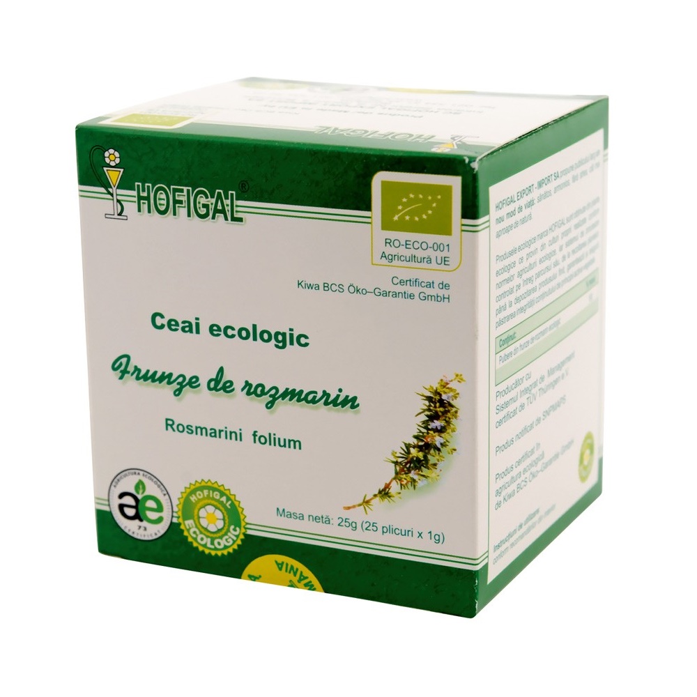 Ceai Ecologic frunze de Rozmarin Bio, 25 plicuri, Hofigal