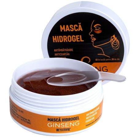 Masca hydrogel pentru ochi cu extract de ginseng, 60 bucatai, Beyoutiful