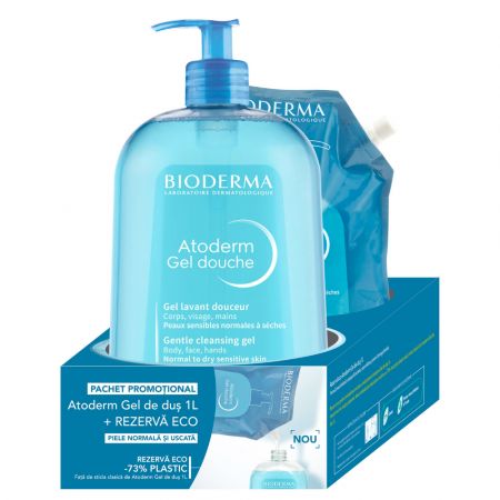 Pachet Gel de dus Atoderm + Rezerva eco gel de dus Atoderm