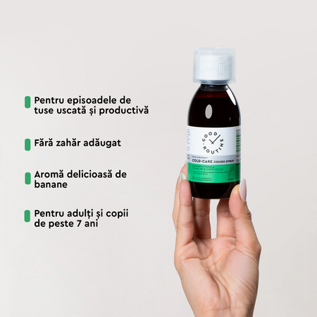 Cold Care Sirop de tuse, Banane, 150 ml, Good Routine 777503