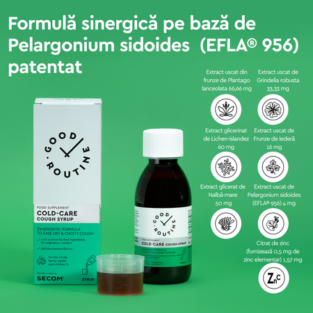 Cold Care Sirop de tuse, Banane, 150 ml, Good Routine 777499