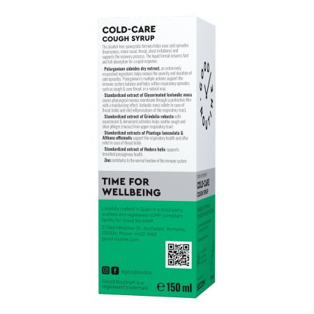 Cold Care Sirop de tuse, Banane, 150 ml, Good Routine 777507