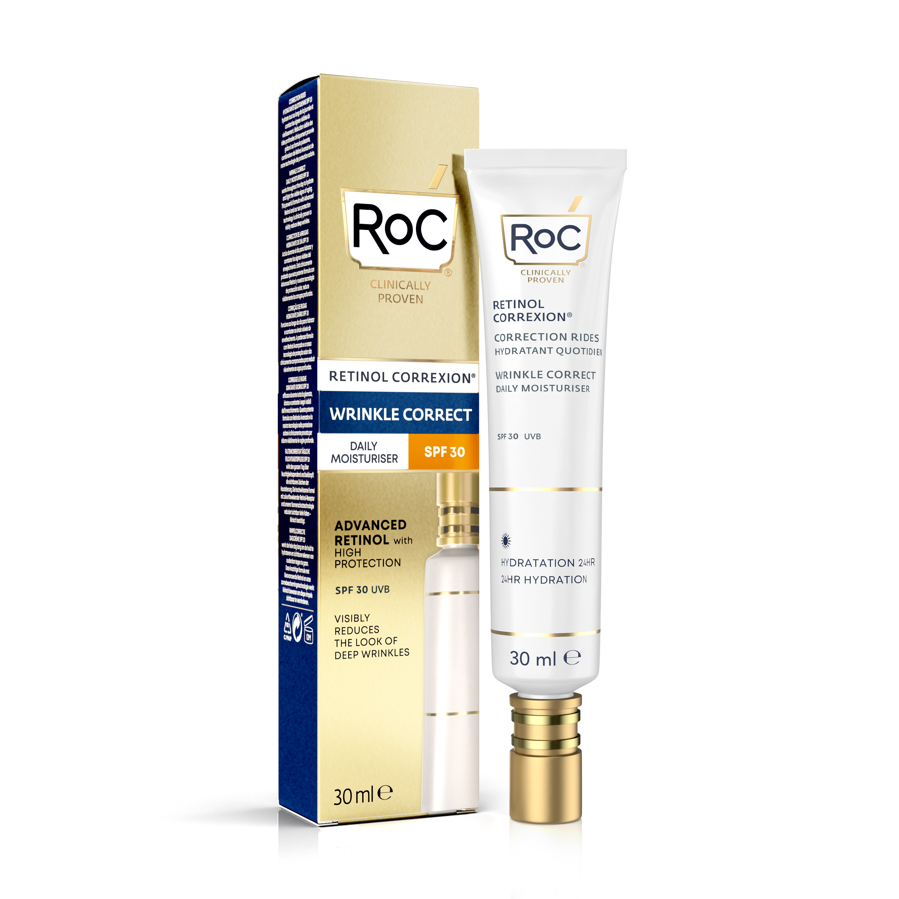 Crema antirid de zi cu SPF 30 Retinol Correxion, 30 ml, ROC