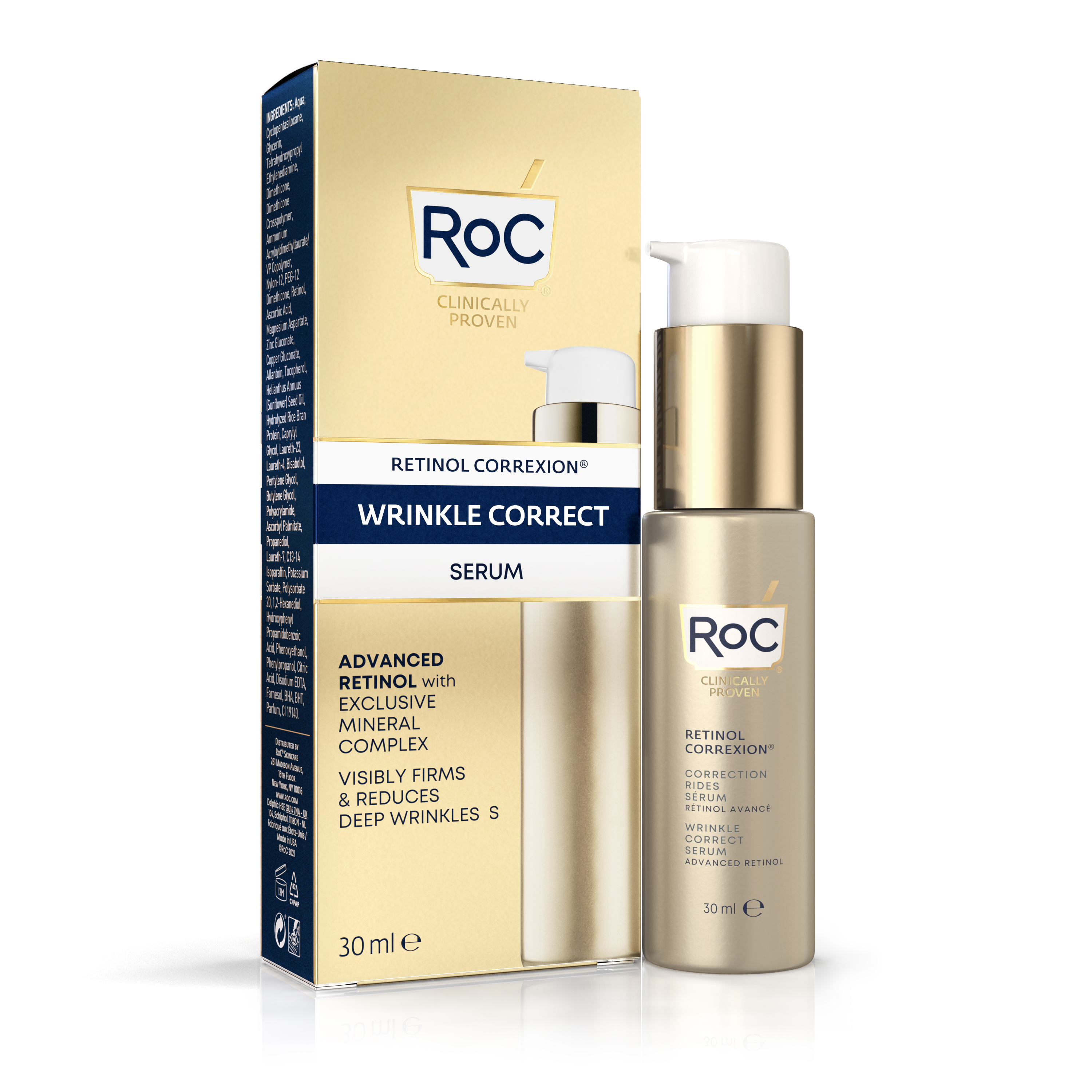 Ser antirid cu complex mineral exclusiv Retinol Correxion, 30 ml, ROC