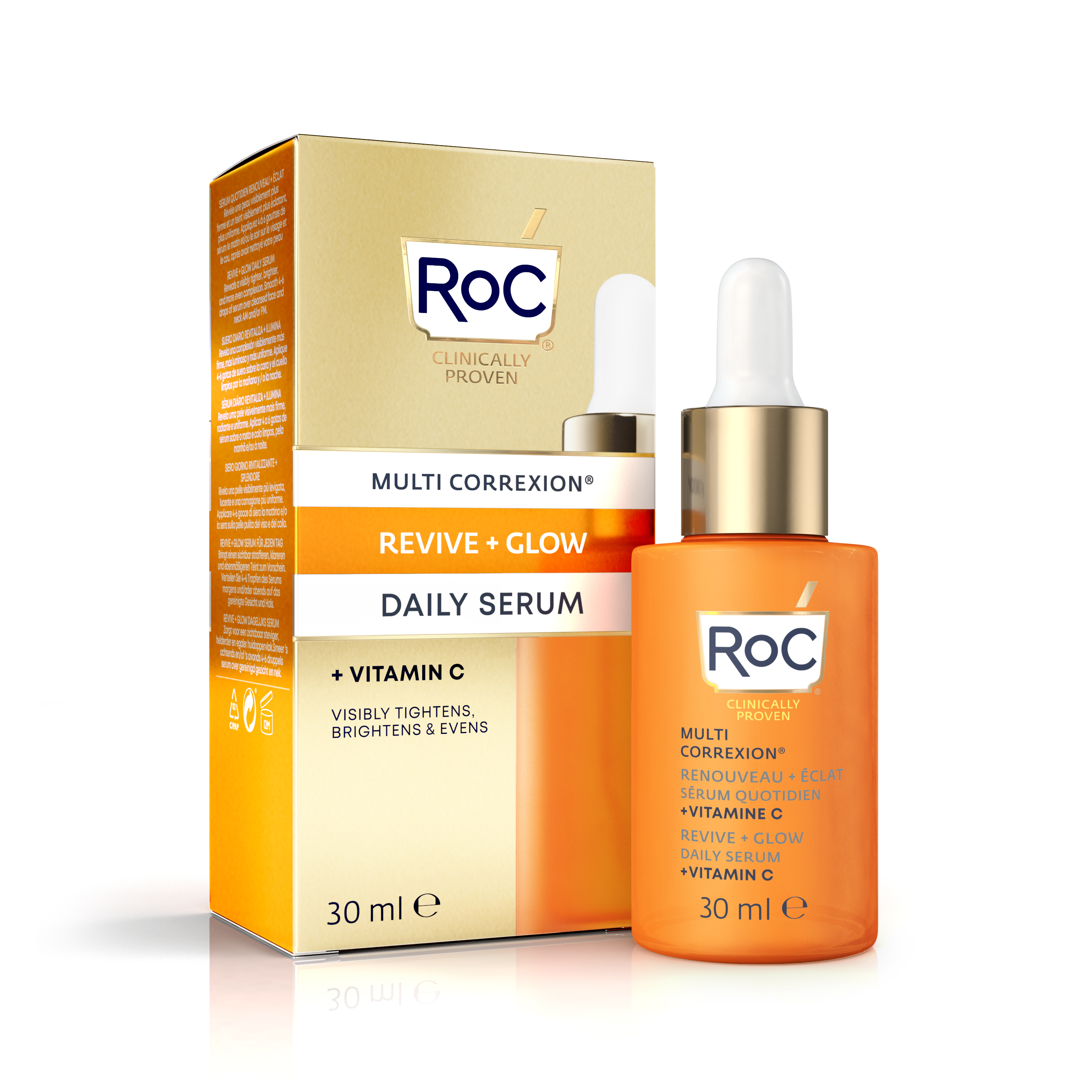 Ser zilnic cu Vitamina C Multi Correxion Revive + Glow, 30 ml, ROC