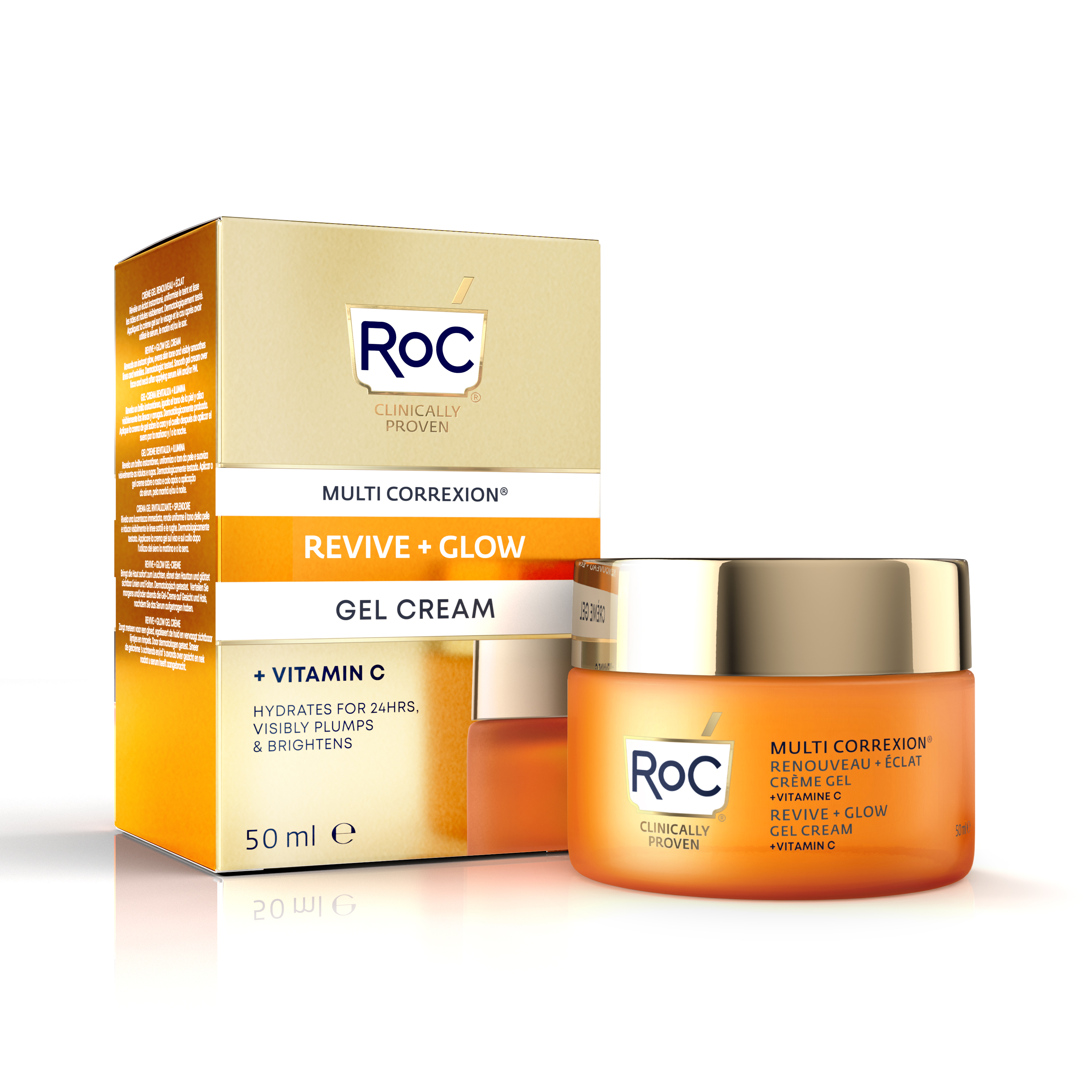 Crema-gel cu Vitamina C Multi Correxion Revive + Glow, 50 ml, ROC