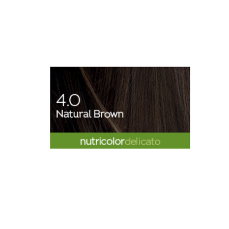 Vopsea permanenta pentru par nunata Nutricolor Delicato, Natural Brown 4.0, 140 ml, Biokap 681864