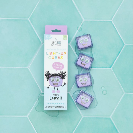 Jucarie senzoriala luminoasa Lumi Glo Cube, 3 ani+, Mov, Glo Pals 663073