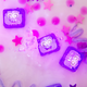 Jucarie senzoriala luminoasa Lumi Glo Cube, 3 ani+, Mov, Glo Pals 663071