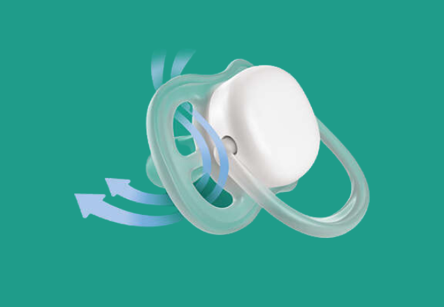 Suzete Ultra Air Philips Avent, 0-6 luni, 2 bucati, Mov si Verde, SCF085/24, Philips