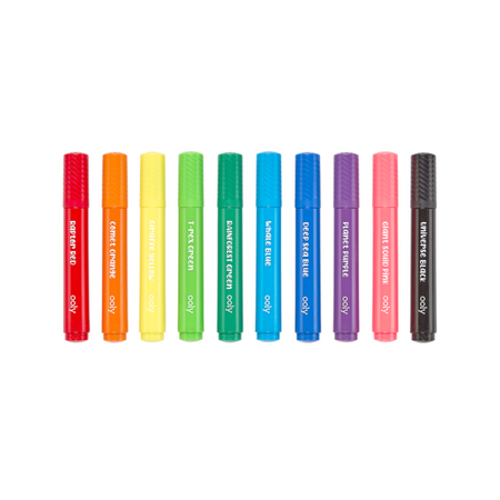 Carioci lavabile cu pensula Big Bright Brush, +3 ani, 10 culori, Ooly 590271