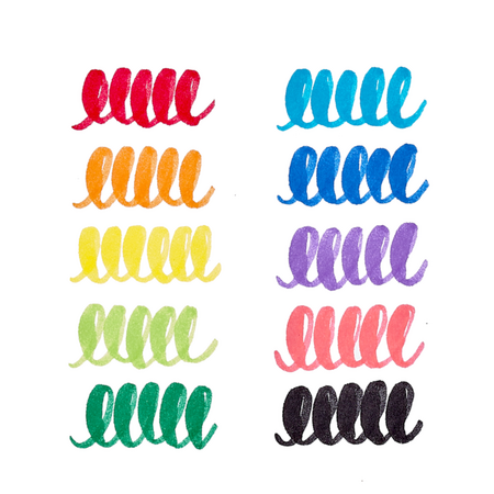Carioci lavabile cu pensula Big Bright Brush, +3 ani, 10 culori, Ooly 590269
