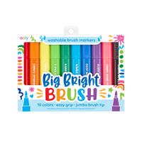 Carioci lavabile cu pensula Big Bright Brush, +3 ani, 10 culori, Ooly