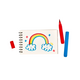 Carioci lavabile cu pensula Big Bright Brush, +3 ani, 10 culori, Ooly 590268