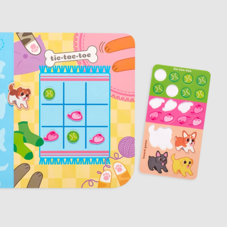 Set planse si jocuri cu abtibilduri repozitionabile, 3 ani+, Animale prietenoase, Ooly 590300
