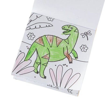 Set carte de colorat si creioane colorate, 3 ani+, Dinoland, Ooly 590331