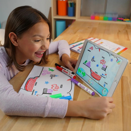 Kit creativ pentru a transforma desenele copiilor in jocuri video, 10 ani+, Pixicade 590365