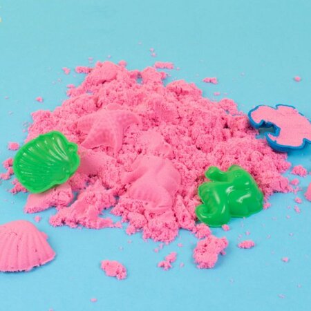 Nisip kinetic Play Sand, 3 ani+, Roz, 1 kg, Playbox 590409