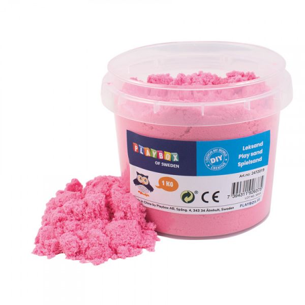 Nisip kinetic Play Sand, 3 ani+, Roz, 1 kg, Playbox