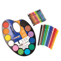 Set acuarele, carioci si creioane colorate, Playbox