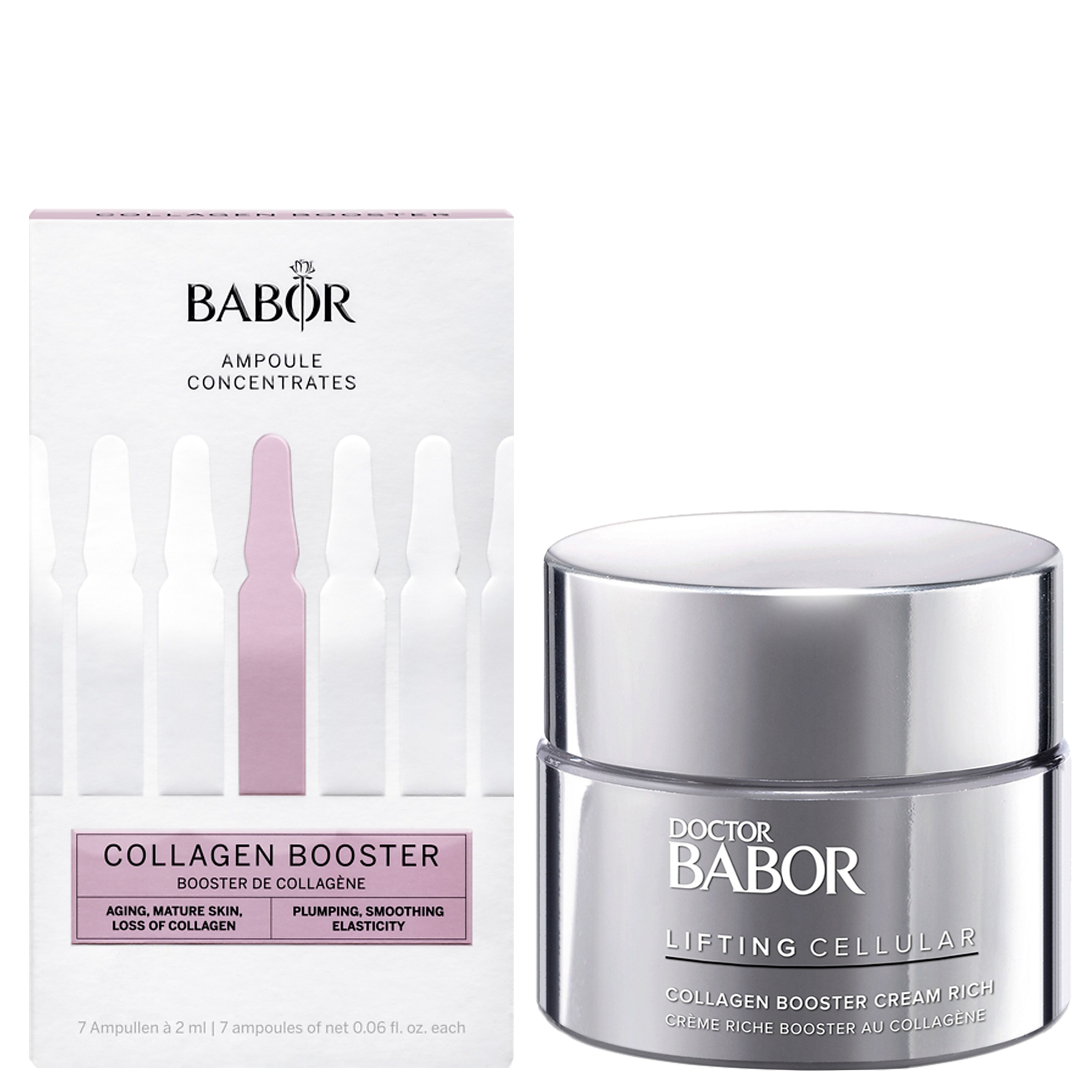 Set Fiole Collagen Booster, 7 x 2 ml Babor + Crema de fata Rich Collagen Booster 50 ml, Doctor Babor