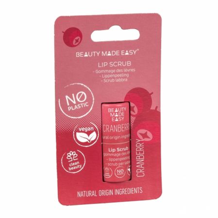 BEAUTY MADE EASY  SCRUB PENTRU BUZE ZERO PLASTIC CRANBERRY BME055