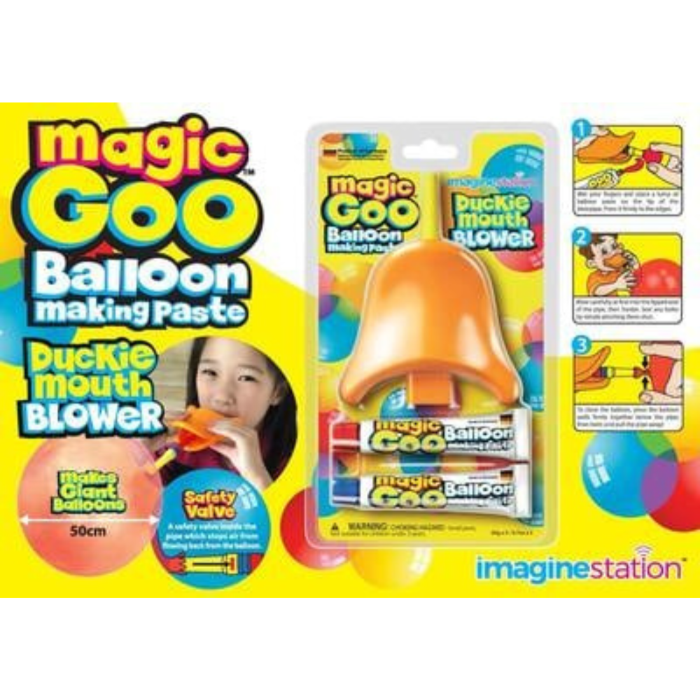 Pasta de facut baloane cu suflatoare Cioc de Rata Magic Goo, 5+ ani, 4M