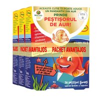 Pestisori gumati cu Omega 3 si aroma de lamaie verde si capsuni, 3 x 36 jeleuri, Moller's