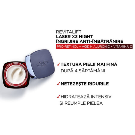 Pachet Crema antirid de zi + Crema antirid de noapte Revitalift Laser, 50 ml + 50 ml, Loreal 665599