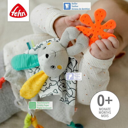 Jucarie doudou Iepuras dragalas, 0 luni+, Fehn 591803