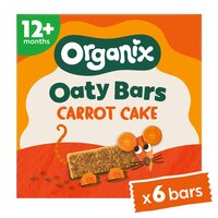 Batoane ecologice din ovaz integral, Morcov si Mere, 12 luni+, 6 batoane x 23 g, Organix