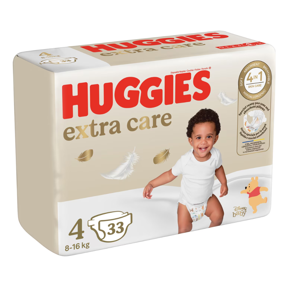 Scutece de schimb Extra Care, Nr 4. 8-16 kg, 33 buc, Huggies