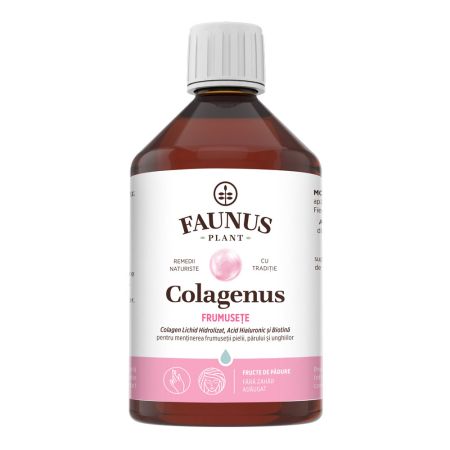 Colagen lichid hidrolizat pentru piele unghii si par Colagenus Frumusete, 500 ml, Faunus Plant