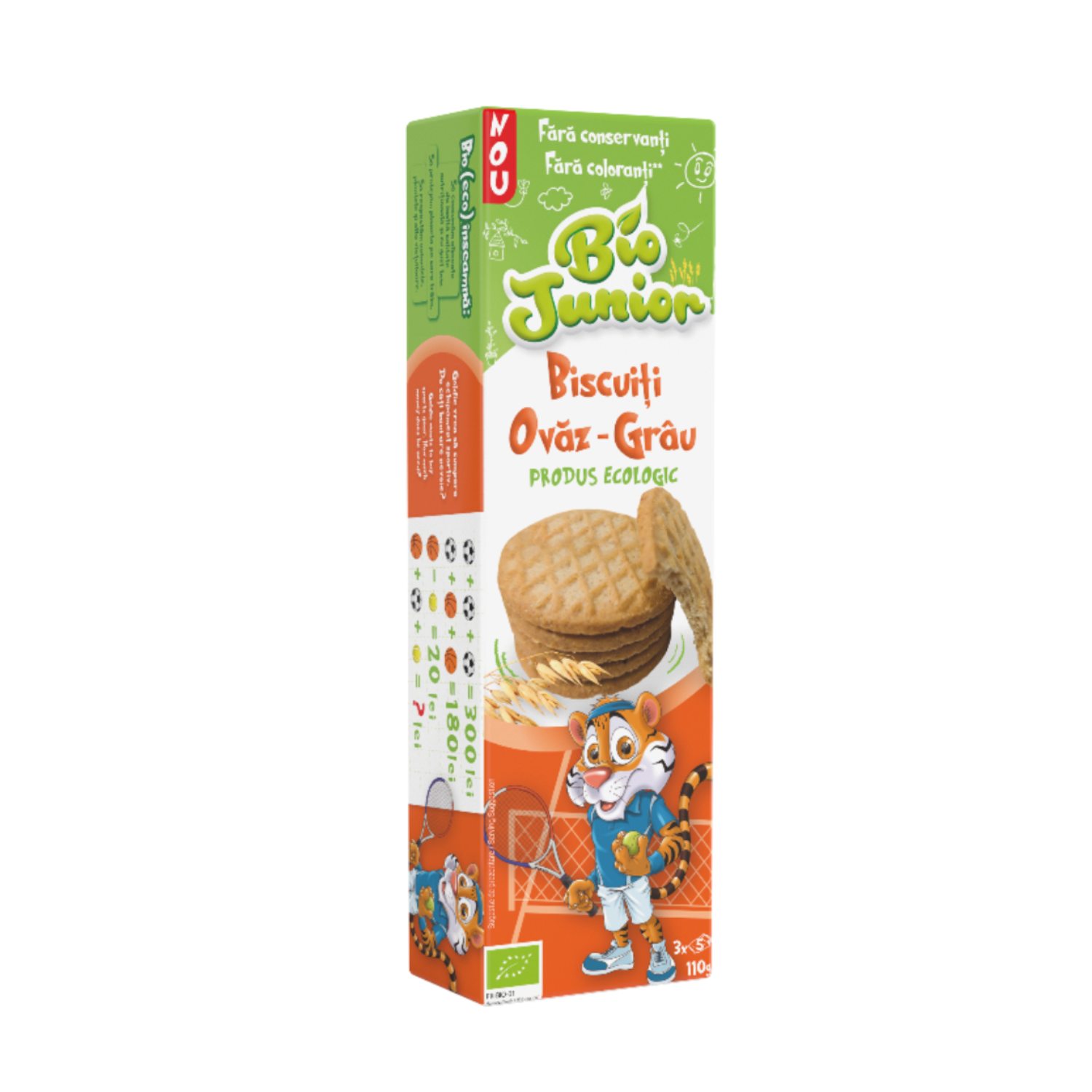 Biscuiti Eco ovaz si grau, +3 ani, 110 g, Bio Junior