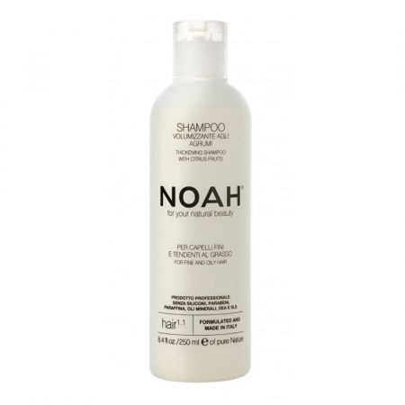 Sampon natural volumizant cu citrice pentru par fin si gras, 250 ml, Noah