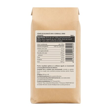 Faina Bio din 4 cereale, 500 gr, Pronat 815236