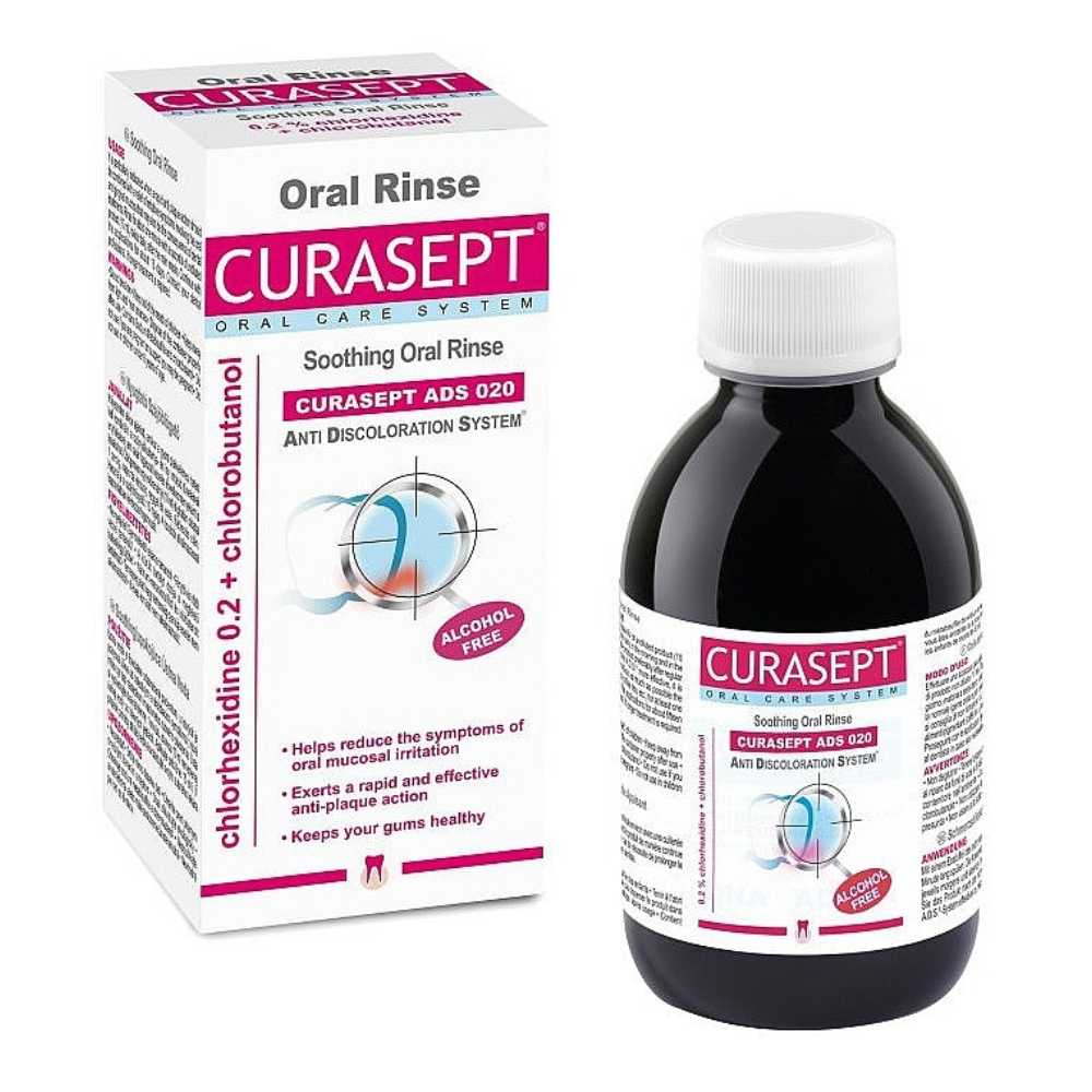 Apa de gura cu clorobutanol si clorhexidina, 0.20%, 200 ml, Curasept