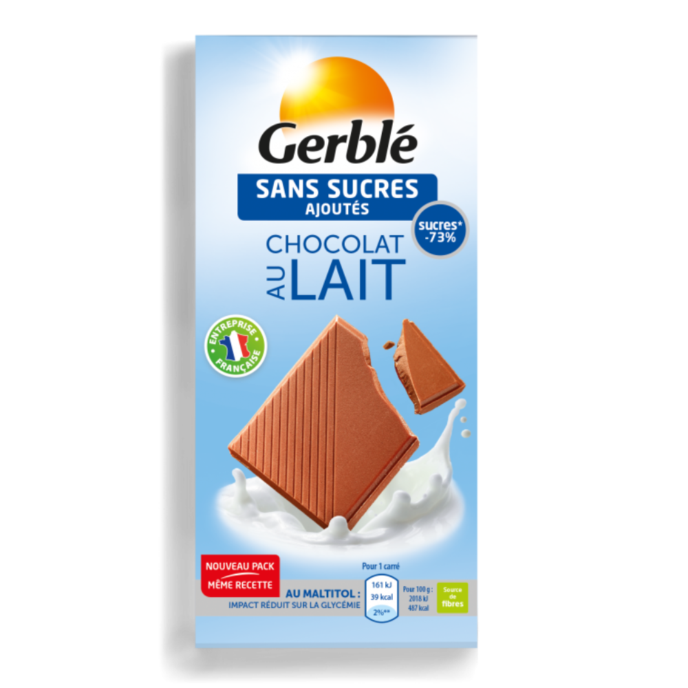 Ciocolata dietetica cu lapte, 80 g, Gerble