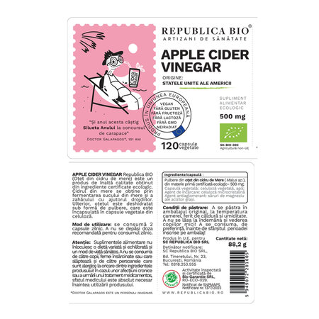 Otet din Cidru de Mere Eco, 120 capsule, Republica Bio 762568
