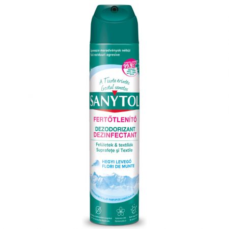 Spray dezinfectant dezodorizant cu flori de munte, 300 ml, Sanytol