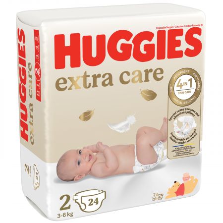 Scutece de schimb Extra Care, Nr. 2, 3-6 kg, 24 bucati, Huggies