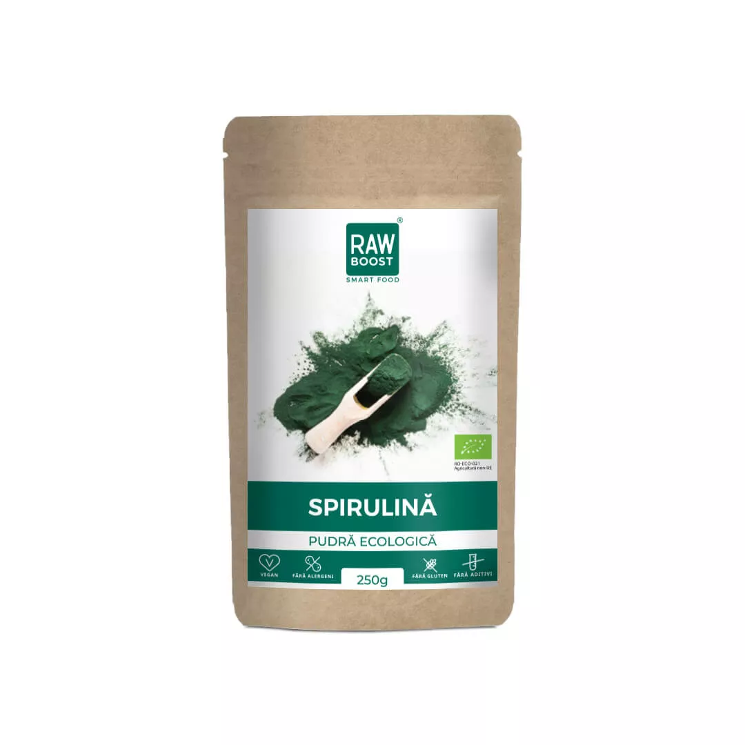 Spirulina pudra Bio, 250 g, Rawboost