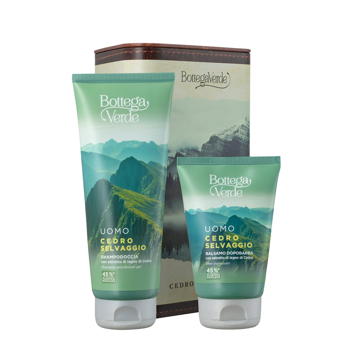 Set pentru barbati Sampon si Gel de dus  + After Shave Cedro Selvaggio, 200 ml + 75 ml, Bottega Verde