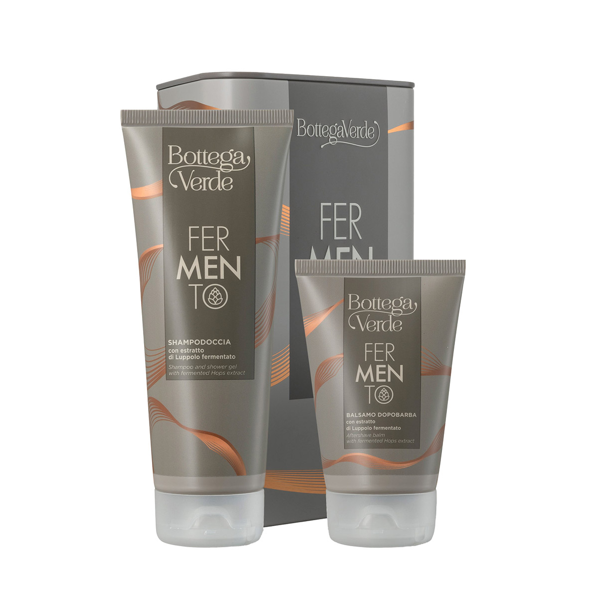 Set pentru barbati Sampon si Gel de dus + After Shave Fermento, 200 ml + 75 ml, Bottega Verde