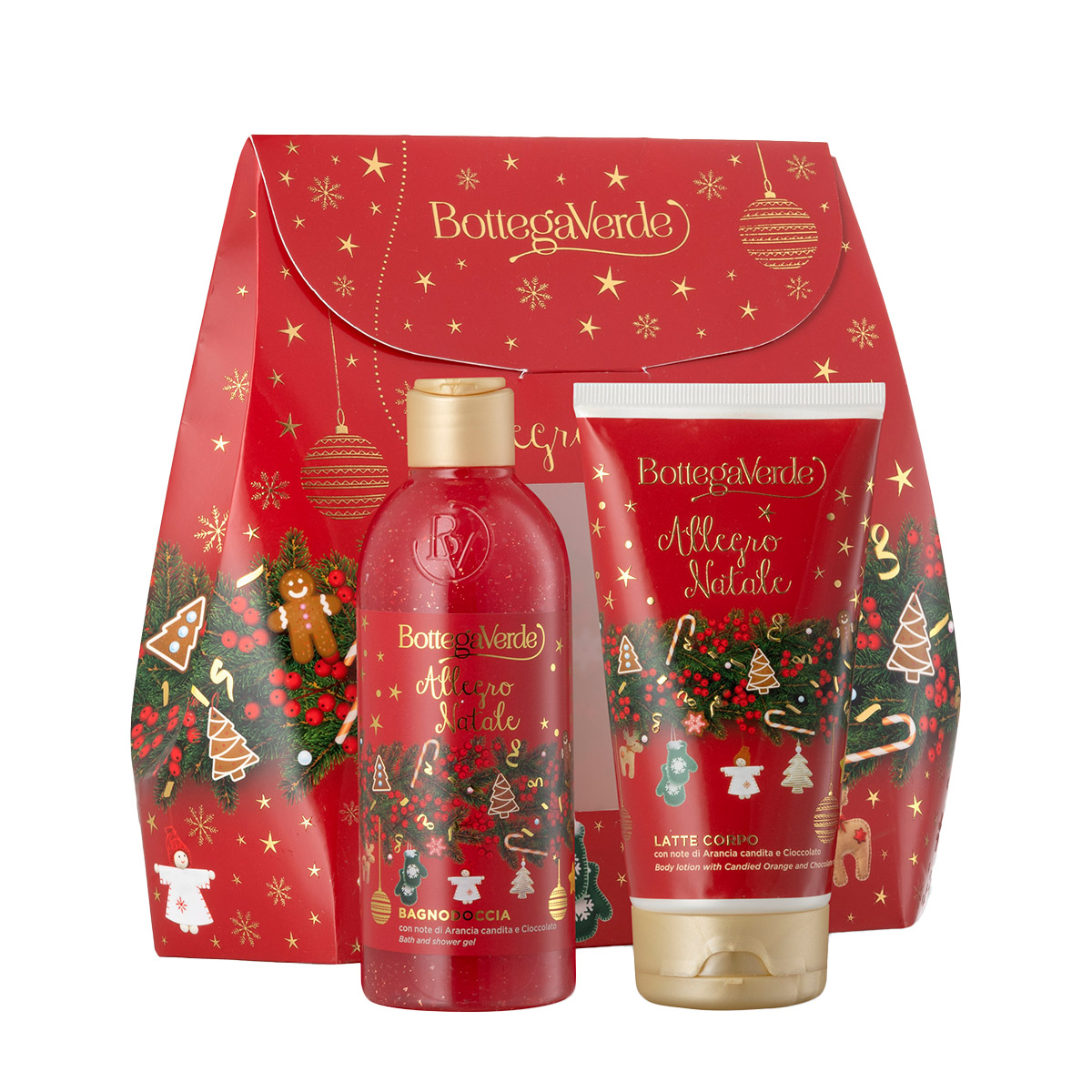 Set Craciun Gel de dus + Lapte de corp hidratant Allegro Natale, 250 ml + 150 ml, Bottega Verde